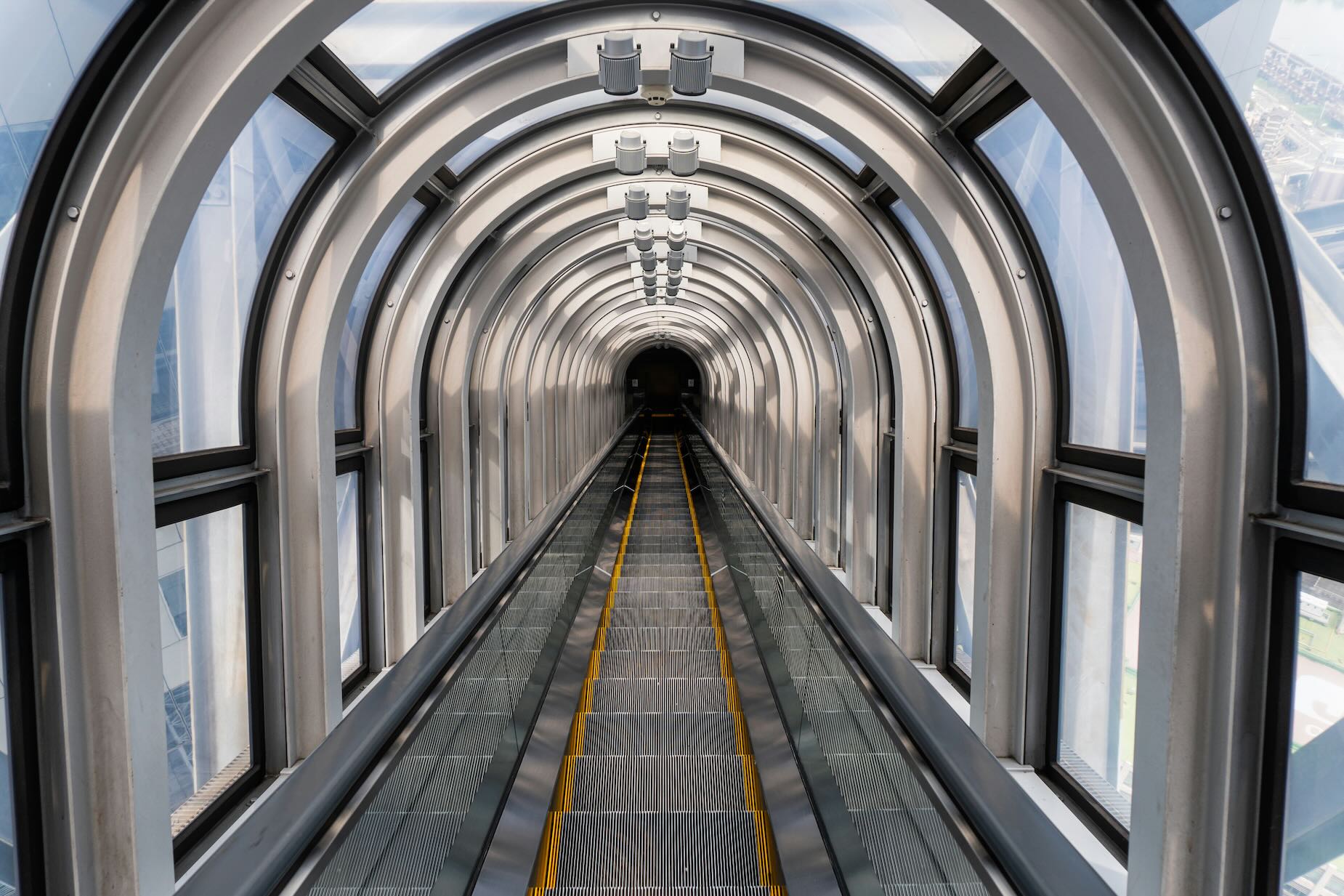 Umeda Sky Building impressive escalator in Osaka