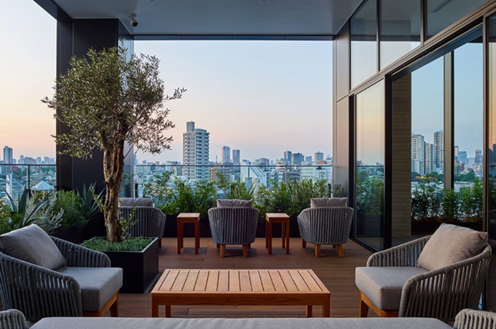View of Tokyo from the lobby of Mitsui Garden Gotanda