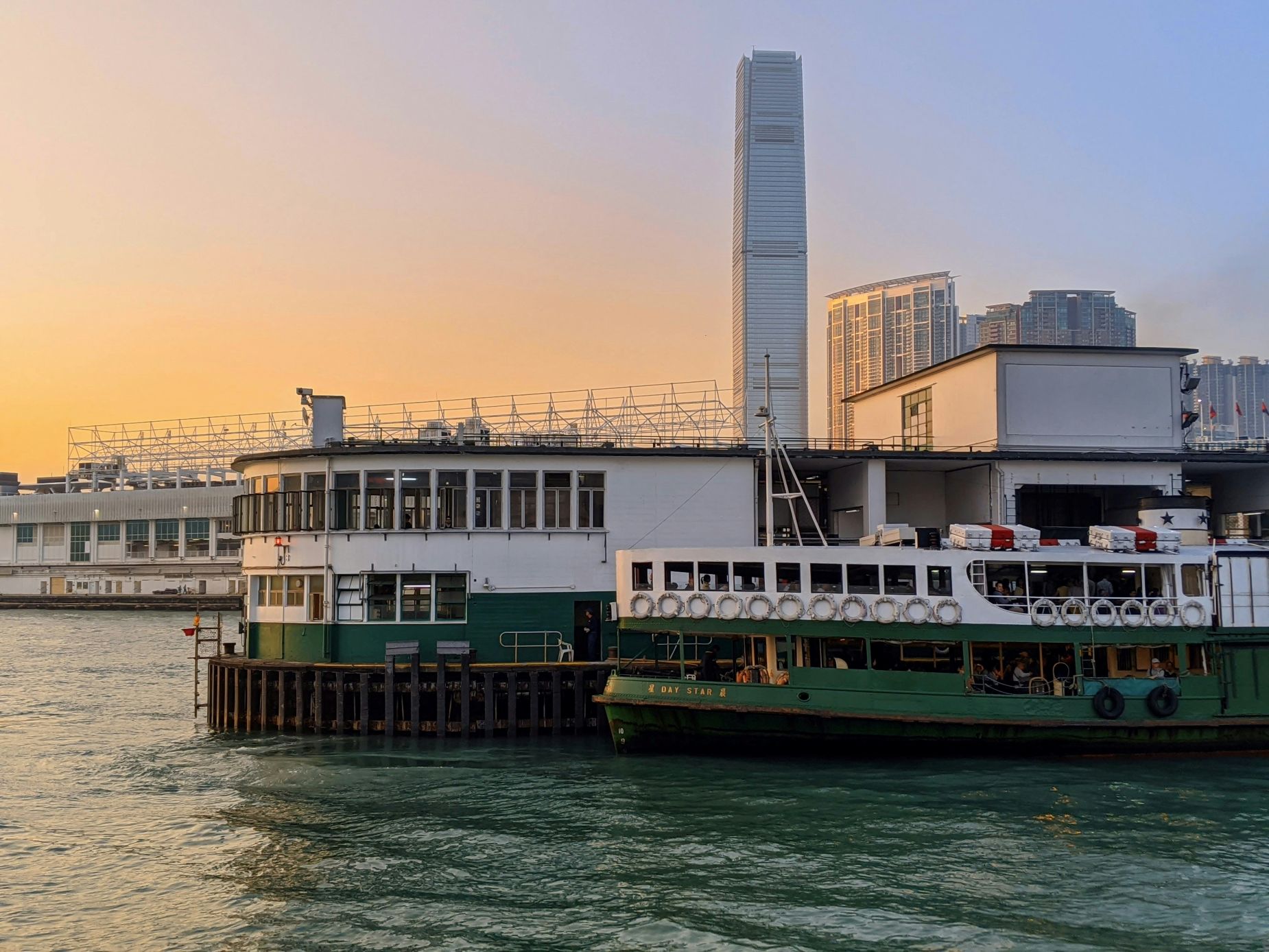 Taking the Star Ferry from Kowloon to Hong Kong Island