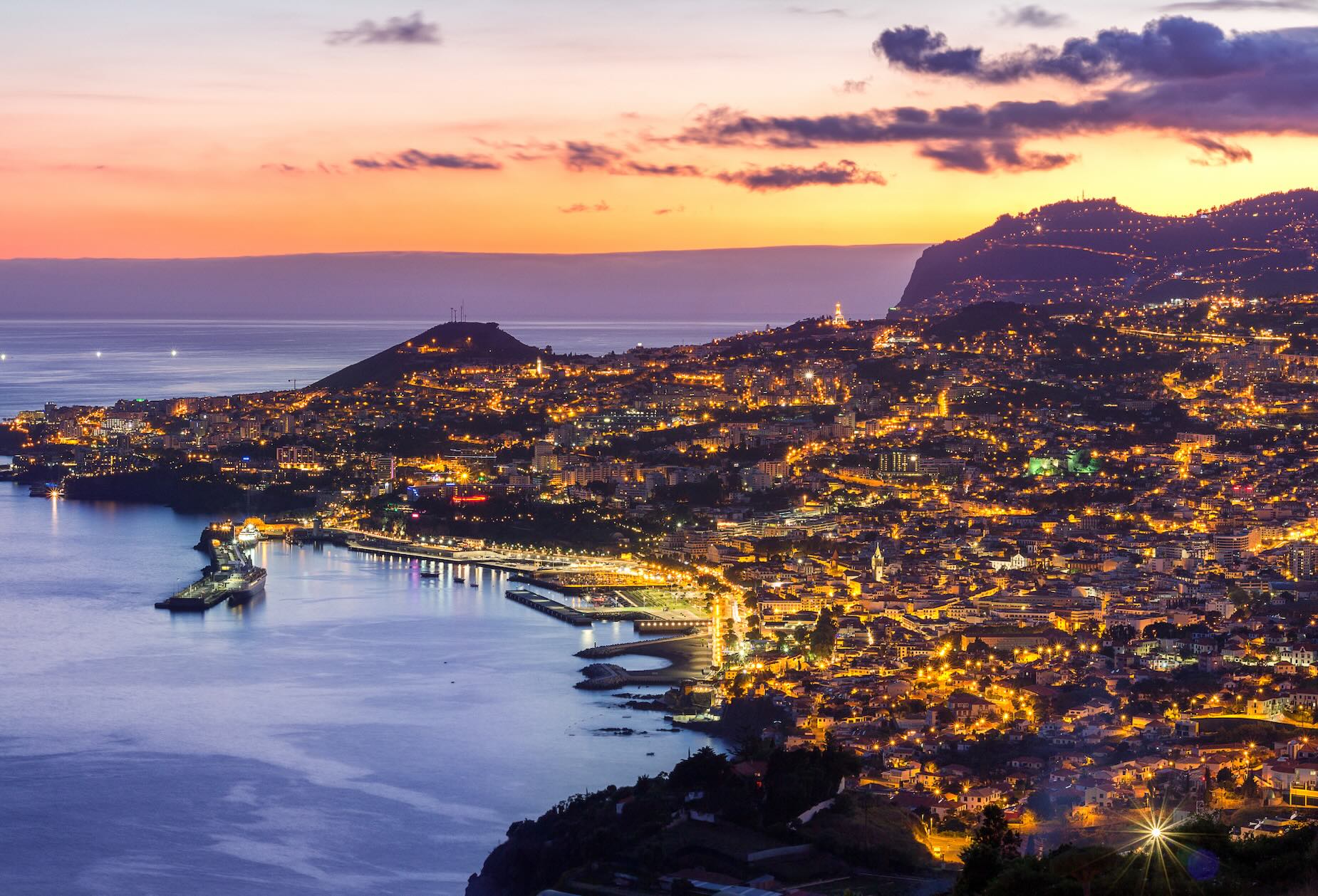 Funchal Madeira coast in the evening during a European cruise in 2027