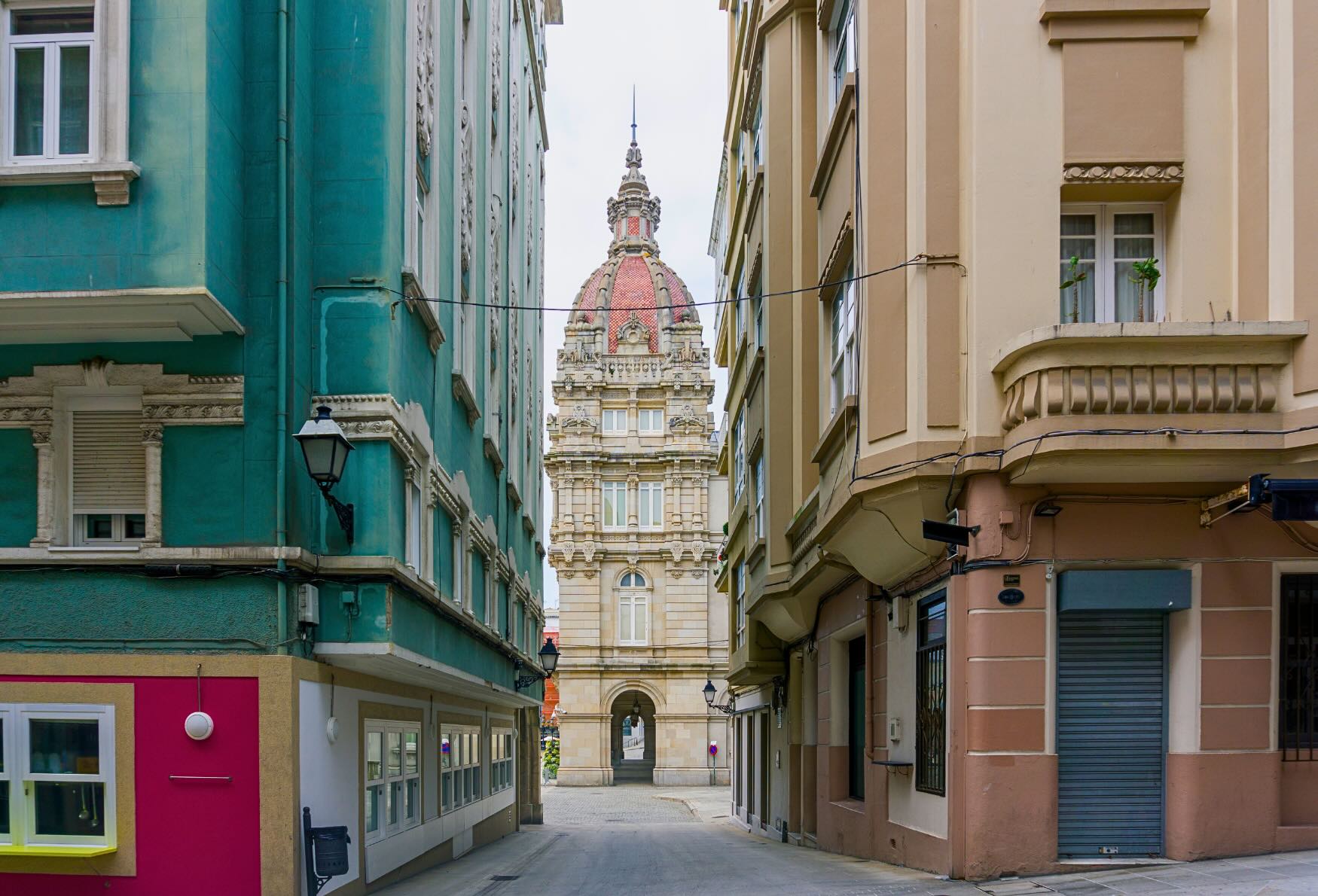 La Coruna stad tijdens een cruise van Southampton naar Spanje