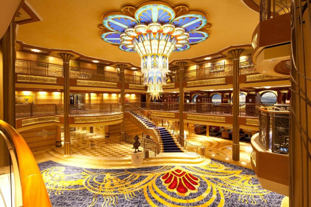 Atrium of Disney Dream during a European or Bahama cruise