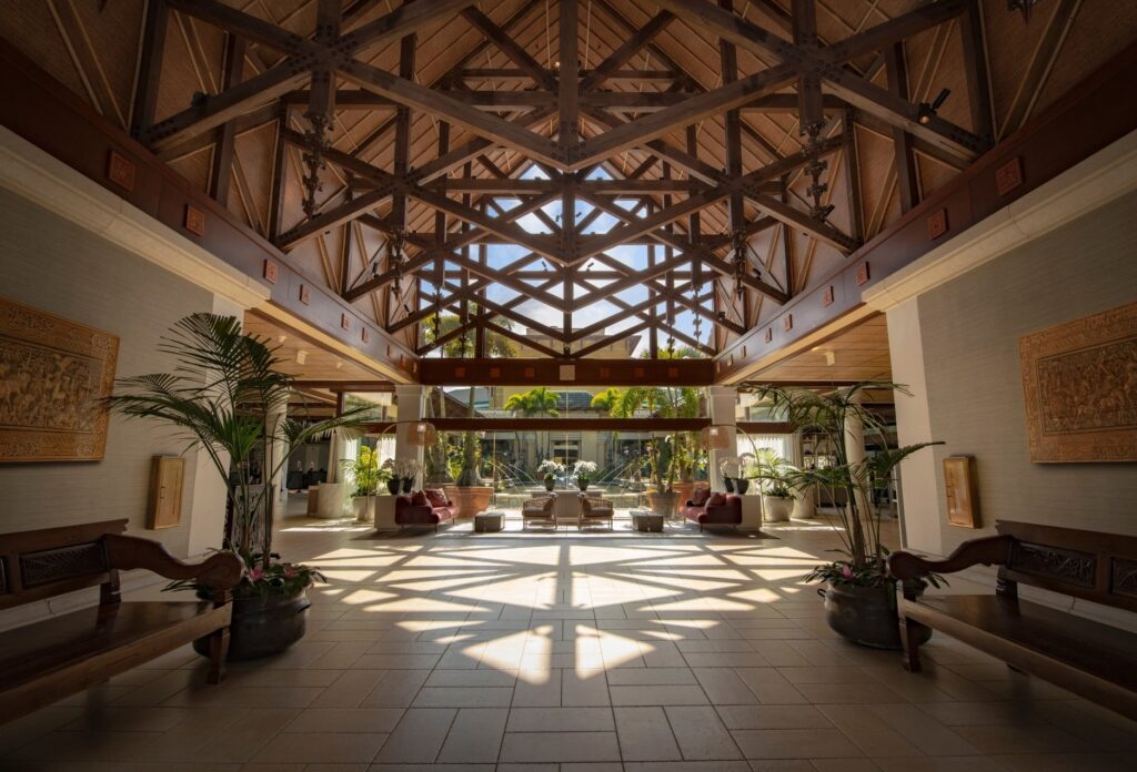 Lobby Loews Royal Pacific Resort during vacation to orlando