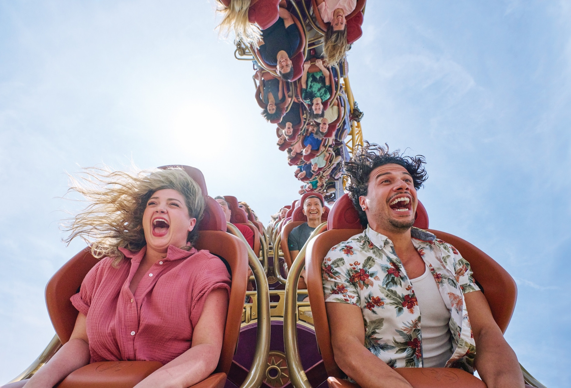 Roller coaster at Universal Orlando Resort looping