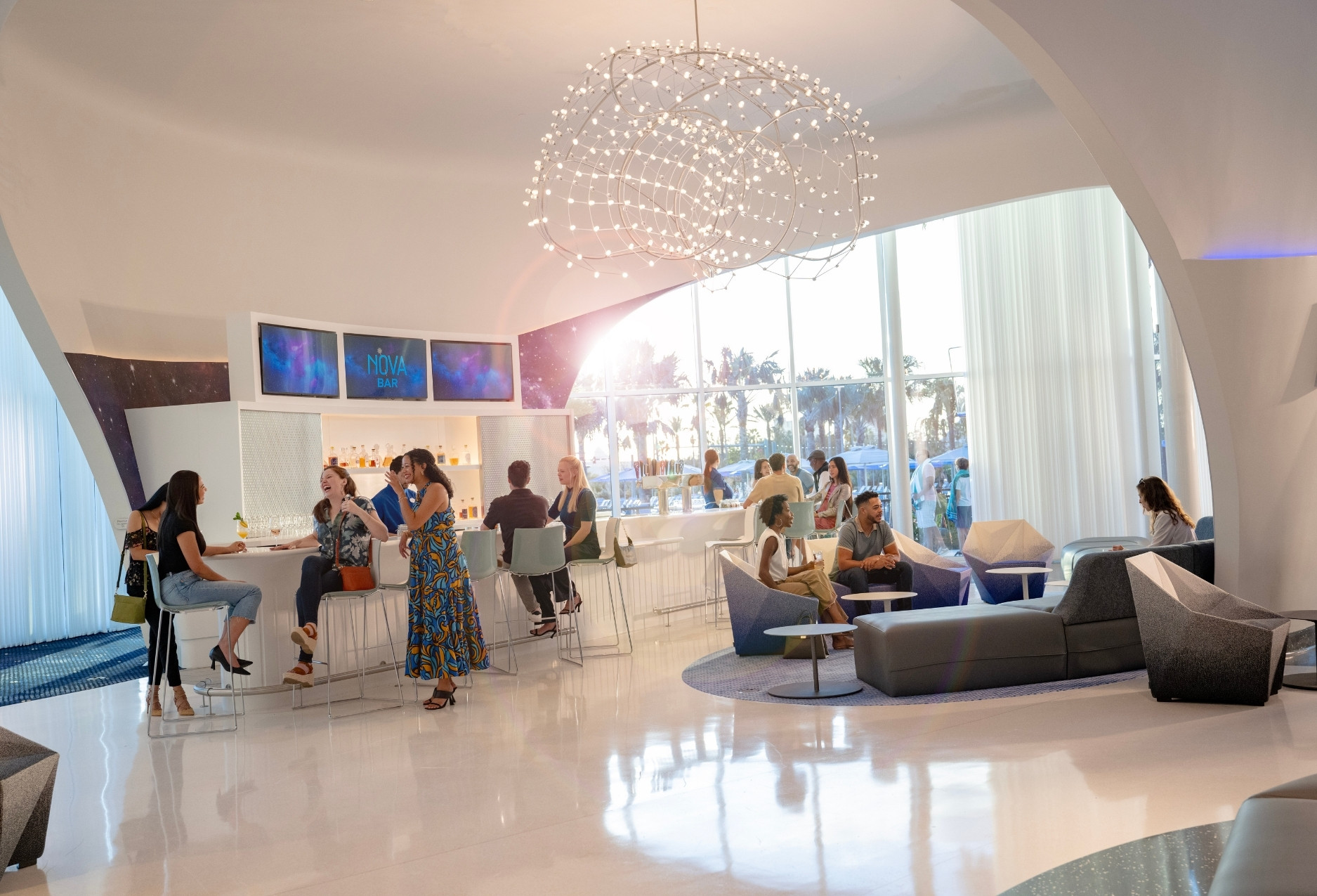 De lobby van Universal Stella Nova Resort in Universal Orlando Resort