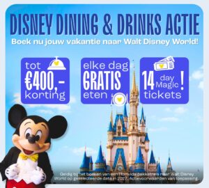 Gratis Disney Dining Plan aanbieding voor Walt Disney World vakanties in 2027