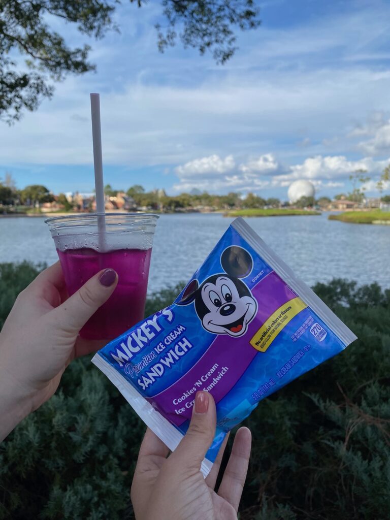 Mickey Ice Cream Bar and Margarita in EPCOT, snacks during the Free Disney Dining Plan in 2027